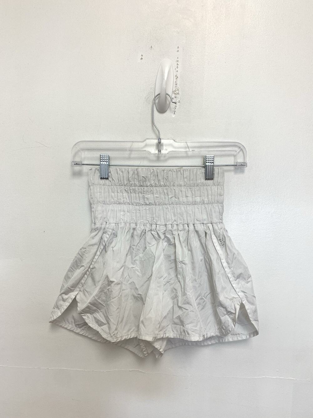 Free People Movement Way Home Shorts Womens S White Smocked High Rise Running